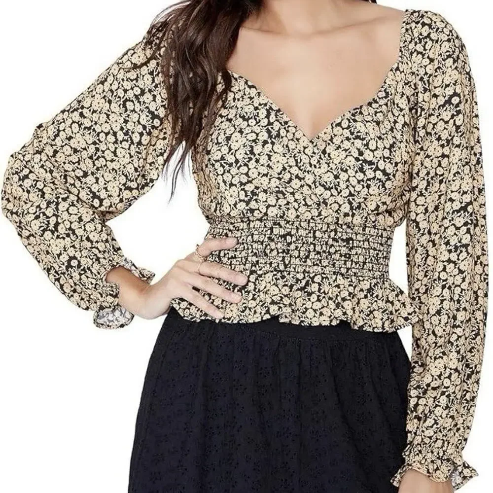 Lost + Wander Womens Crop Top S Floral Feminine Romantic Tomatogirl Vtg-Inspired